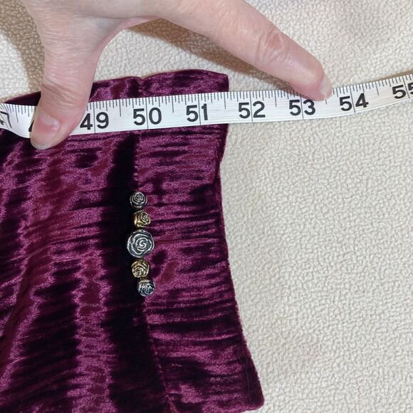 Vtg Ganteb's Silk Blend Scarf and Glove Set Made in France Burgundy Black Velvet - Picture 5 of 14